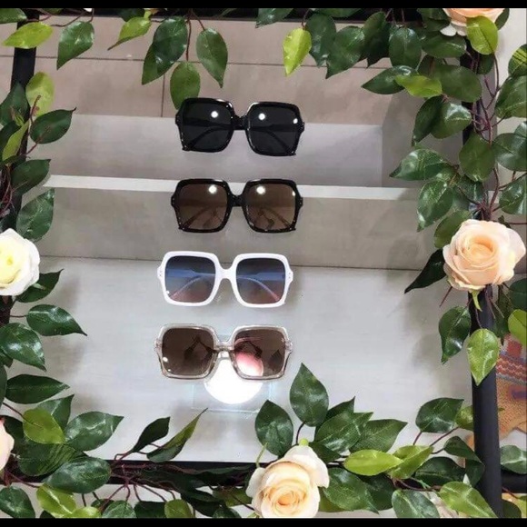 Sunglasses square oversize summer women champagne black pink luxury - Picture 2 of 14